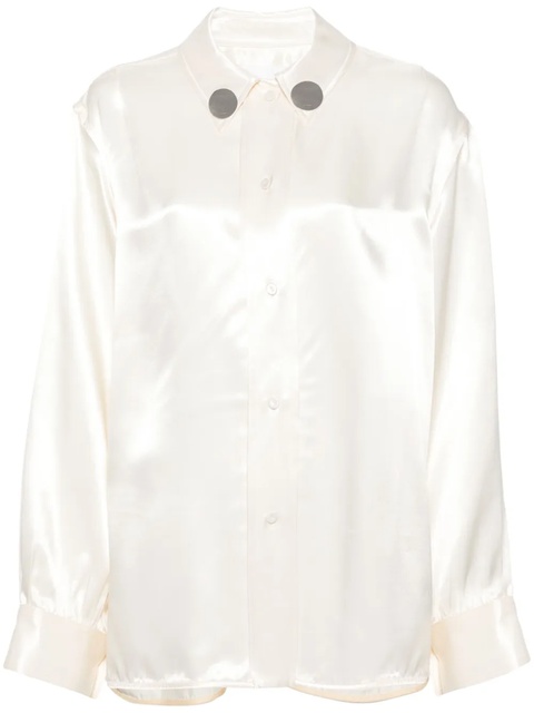 Jil Sander logo-appliqué drop-shoulder shirt - Neutrals - zdjęcie produktu nr 1