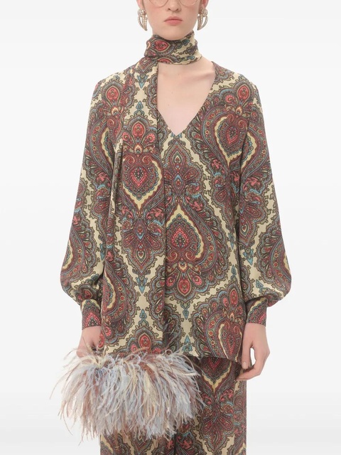 Valentino Garavani Voyage Imaginaire-print blouse - Neutrals - zdjęcie produktu nr 2