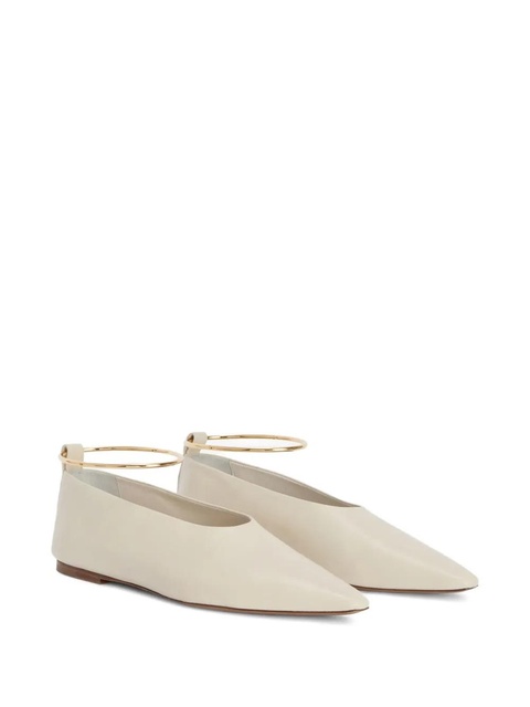 Jil Sander pointed-toe metal-detail ballerina - White - zdjęcie produktu nr 1