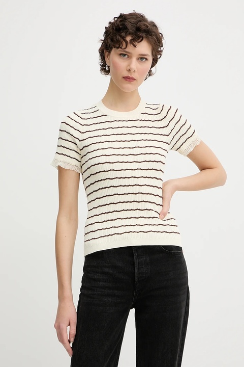 Rag & Bone t-shirt damski kolor beżowy WAS25P025UG25 - zdjęcie produktu nr 1