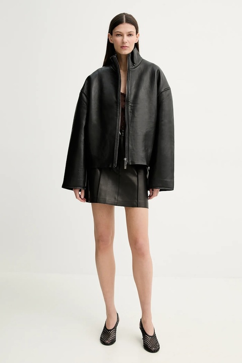 AERON spódnica skórzana RUDENS kolor czarny mini prosta SK162019 - zdjęcie produktu nr 2