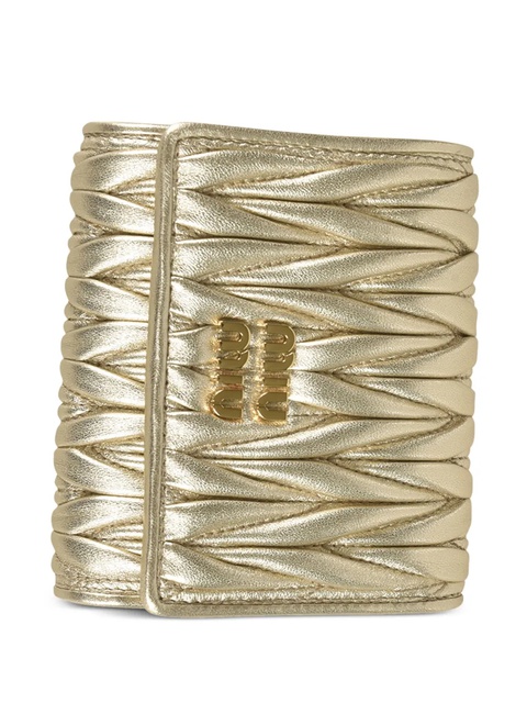 Miu Miu matelasse-effect wallet - Gold - zdjęcie produktu nr 1