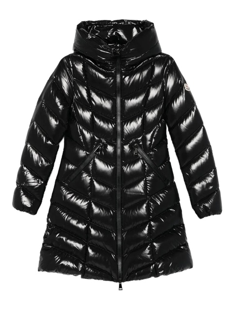 Moncler chevron-quilted hooded puffer jacket - Black - zdjęcie produktu nr 1