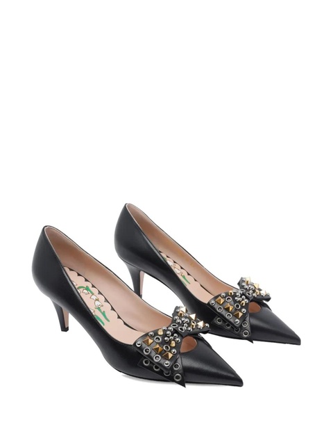 Valentino Garavani 65mm studded-bow pumps - Black - zdjęcie produktu nr 2