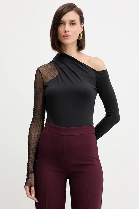 Simona Corsellini bluzka damska kolor czarny gładka A25CPMG00201 - zdjęcie produktu nr 1