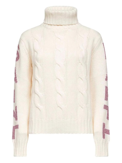 MC2 Saint Barth cable-knit jacquard-lettering sweater - Neutrals - zdjęcie produktu nr 1