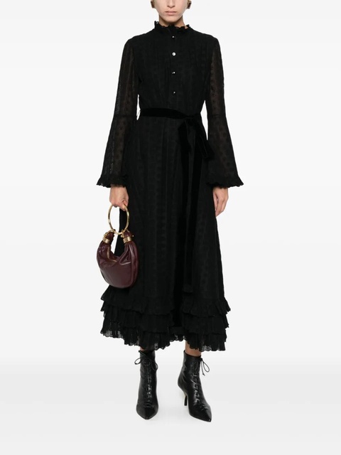 Valentino Garavani ruffled bell-sleeve dress - Black - zdjęcie produktu nr 1