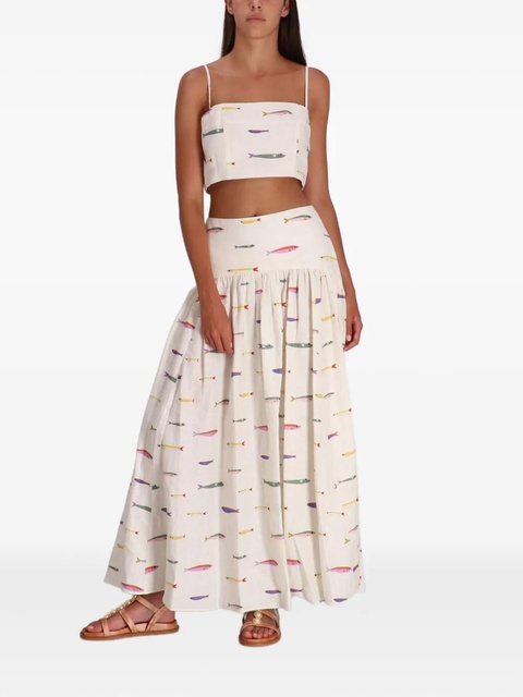 STAUD fishes-print spaghetti-straps top - Neutrals - zdjęcie produktu nr 2