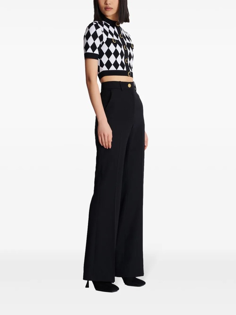 Balmain diamond-jacquard knitted top - White - zdjęcie produktu nr 1