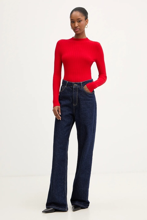 Morgan sweter damski kolor czerwony lekki z półgolfem MROYA - zdjęcie produktu nr 2