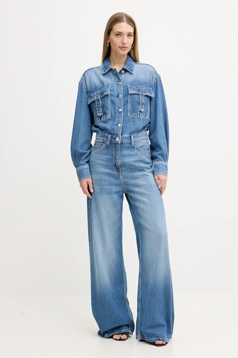 Guess kombinezon jeansowy KINSLEY kolor niebieski z kołnierzykiemm W5YD58 D5B94 - zdjęcie produktu nr 2