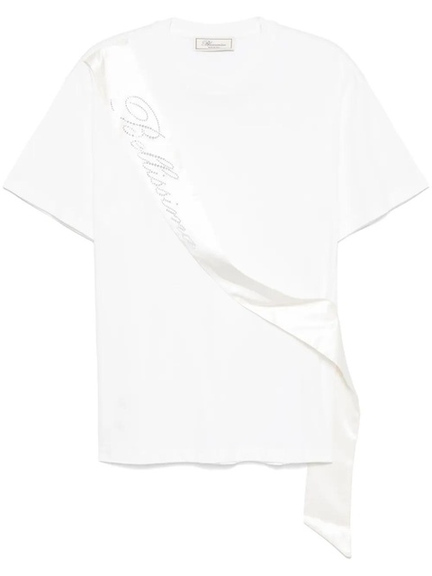 Blumarine sash-detail T-shirt - White - zdjęcie produktu nr 1