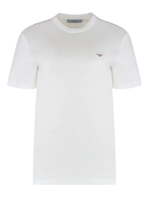 Prada logo-plaque crew-neck T-shirt - White - zdjęcie produktu nr 1