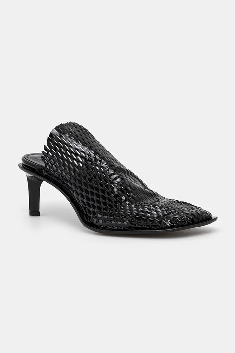Kenzo klapki Mule damskie kolor czarny na szpilce FF52MU140L64.99 - zdjęcie produktu nr 1