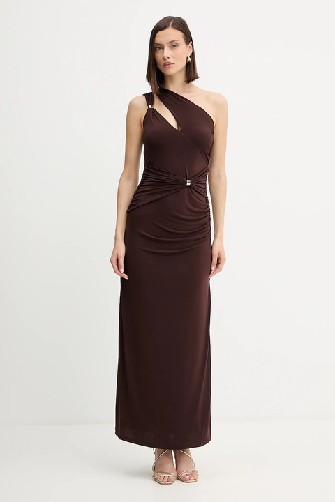 Herve Leger sukienka Aurora kolor brązowy maxi dopasowana RMJ8536054 - zdjęcie produktu nr 2