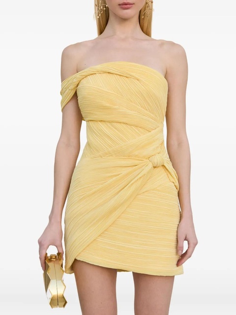 Cult Gaia Ahra pleated knot mini dress - Yellow - zdjęcie produktu nr 1