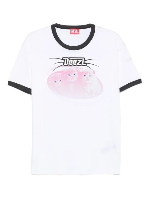 Diesel cat-graphic cotton T-shirt - White - zdjęcie produktu nr 1