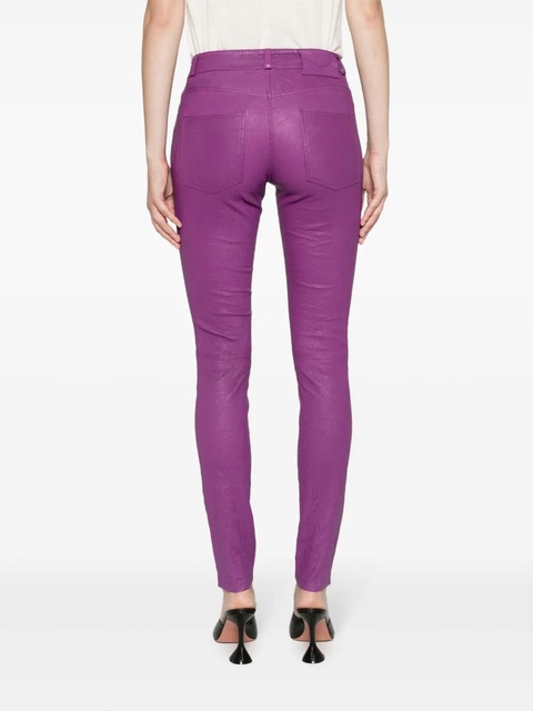 Zadig&Voltaire Phlame crinkled leather trousers - Purple - zdjęcie produktu nr 2