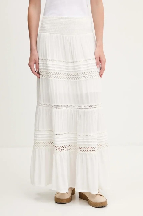 Superdry spódnica kolor beżowy maxi rozkloszowana W7210351A-71D - zdjęcie produktu nr 1