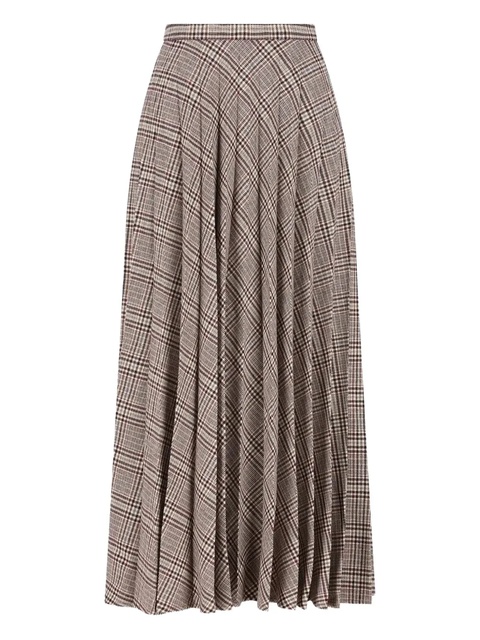 Saint Laurent pleated check-pattern maxi skirt - Neutrals - zdjęcie produktu nr 1