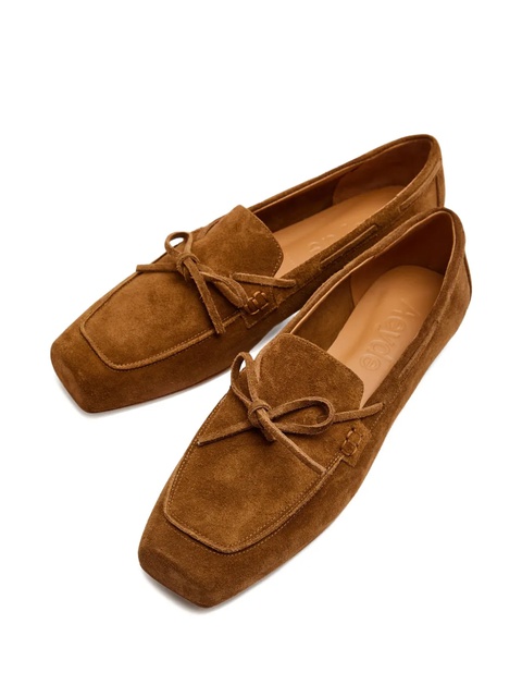 Aeyde Jasper bow-detail suede loafers - Brown - zdjęcie produktu nr 1