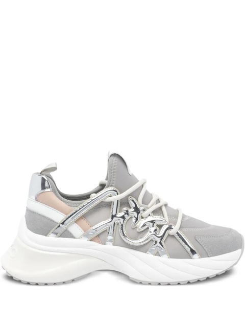PINKO Ariel metallic-panel lace-up sneakers - Grey - zdjęcie produktu nr 1