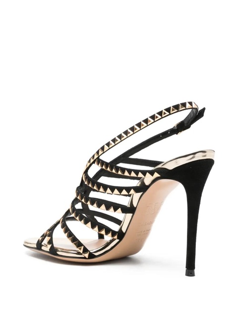 Casadei 10mm Divine studded heeled sandals - Black - zdjęcie produktu nr 2