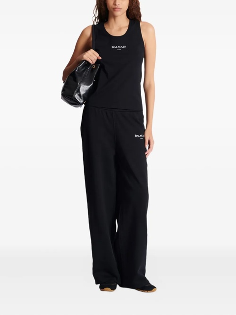Balmain logo-print cotton top - Black - zdjęcie produktu nr 1