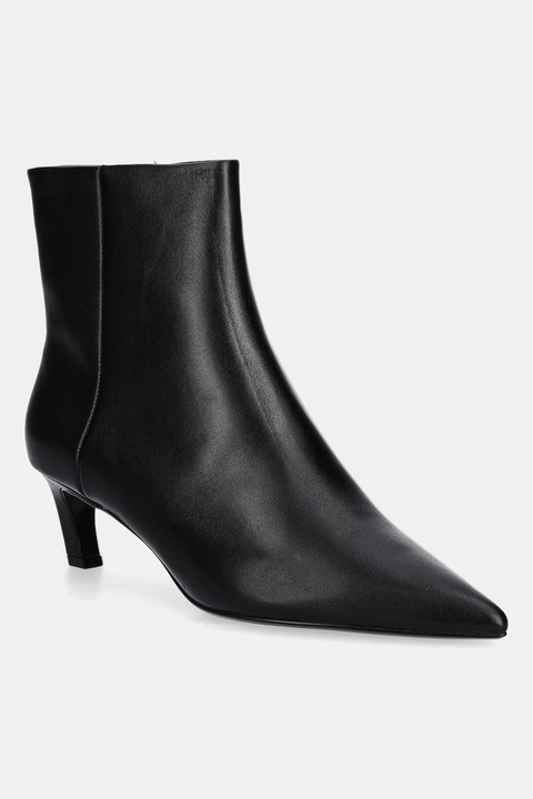 Calvin Klein botki skórzane ESS KITTEN HEEL ANKLE BOOT kolor czarny na szpilce HW0HW02586 - zdjęcie produktu nr 1