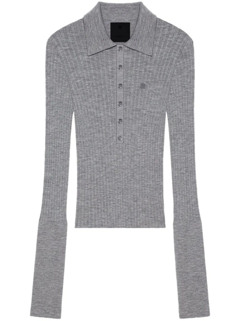 Givenchy 4G-detail wool polo top - Grey - zdjęcie produktu nr 1