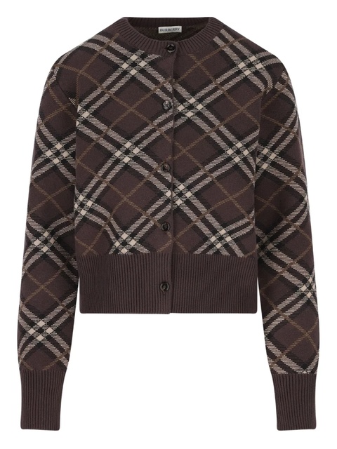 Burberry checked buttoned cardigan - Brown - zdjęcie produktu nr 2