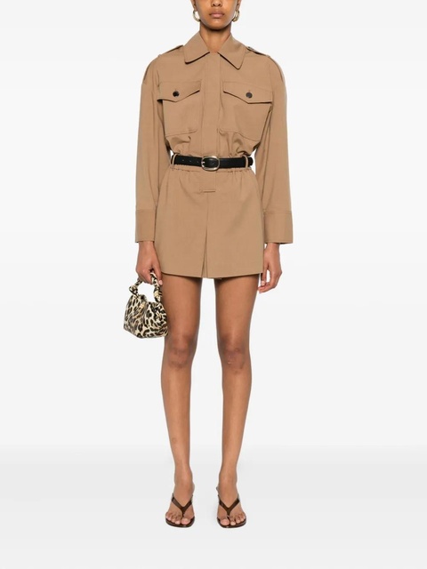 Self-Portrait belted pocketed playsuit - Neutrals - zdjęcie produktu nr 2