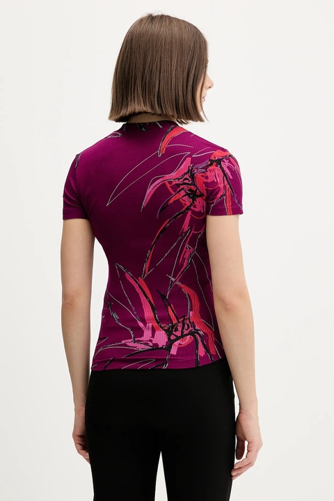 Desigual t-shirt LALA damski kolor bordowy 25WWTK16 - zdjęcie produktu nr 2