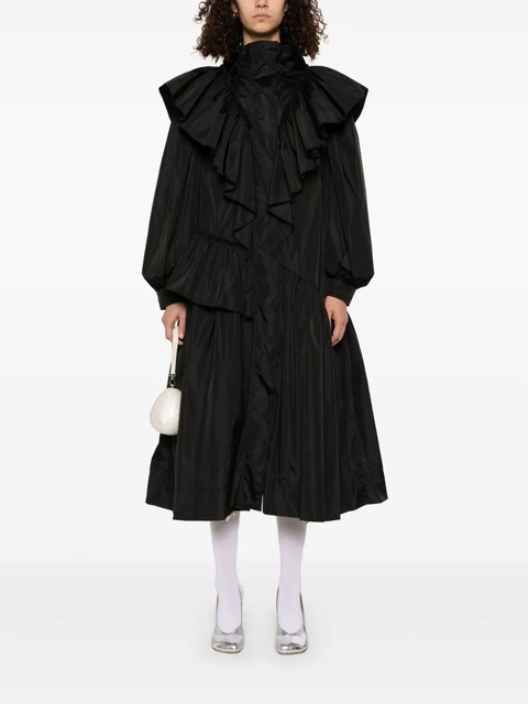 Simone Rocha ruffle-detail coat - Black - zdjęcie produktu nr 2