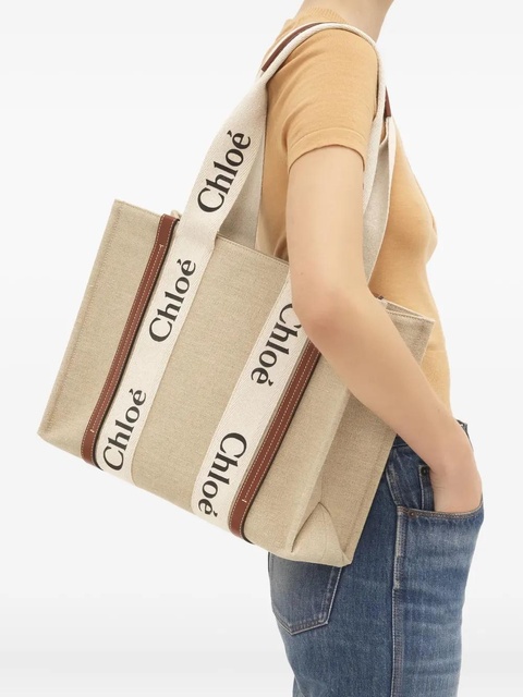 Chloé logo-strap tote bag - Neutrals - zdjęcie produktu nr 2