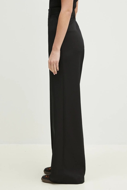 MM6 Maison Margiela spodnie z domieszką wełny damskie kolor czarny proste high waist S52KA0516 - zdjęcie produktu nr 2