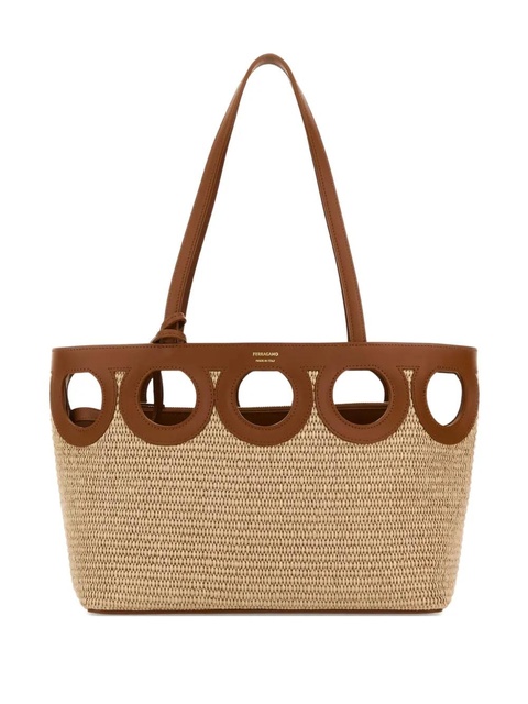 Ferragamo open-top cut-out tote bag - Brown - zdjęcie produktu nr 1