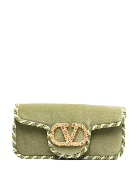 Valentino Garavani Locò embellished-trim clutch bag - Green - zdjęcie produktu nr 1