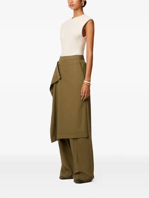 AMI Paris draped-detail wool trousers - Green - zdjęcie produktu nr 2