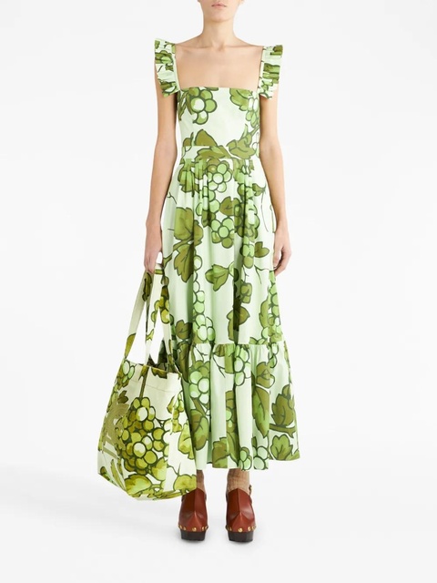 ETRO ruffled graphic-print dress - Green - zdjęcie produktu nr 2