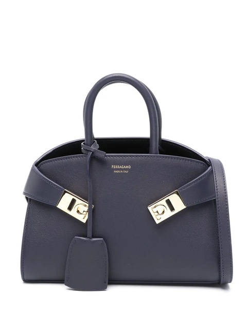 Ferragamo logo-print leather tote bag - Blue - zdjęcie produktu nr 1