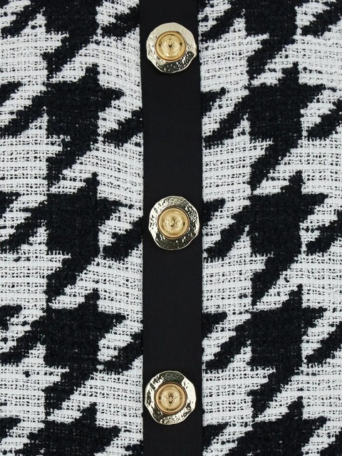 Balmain houndstooth button-detailed mini dress - Black - zdjęcie produktu nr 2