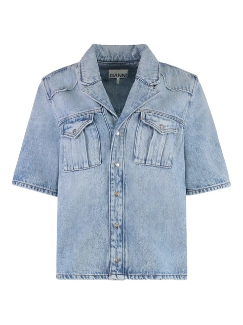 GANNI flap-pocket denim shirt - Blue - zdjęcie produktu nr 1