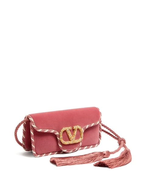Valentino Garavani Locò jewel-embellished VLogo clutch - Pink - zdjęcie produktu nr 1