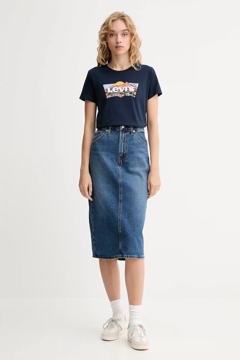 Levi's t-shirt bawełniany damski kolor granatowy 17369 - zdjęcie produktu nr 2