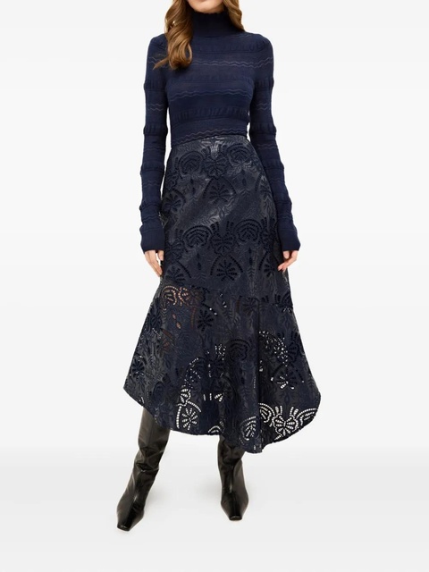 Marie Oliver Casey floral-lace asymmetric skirt - Blue - zdjęcie produktu nr 2