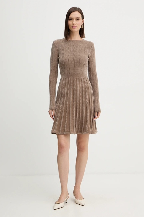 Guess sukienka MORGAN kolor beżowy mini rozkloszowana W5BK79 Z3902 - zdjęcie produktu nr 2