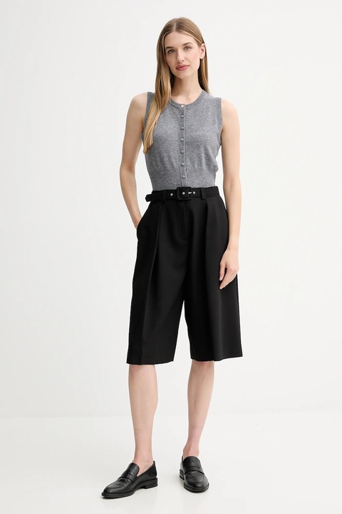 Simona Corsellini szorty damskie kolor czarny gładkie high waist A25CPPA01701 - zdjęcie produktu nr 1