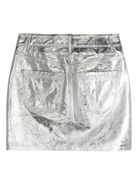 Zadig&Voltaire Jinette leather mini skirt - Silver - zdjęcie produktu nr 2