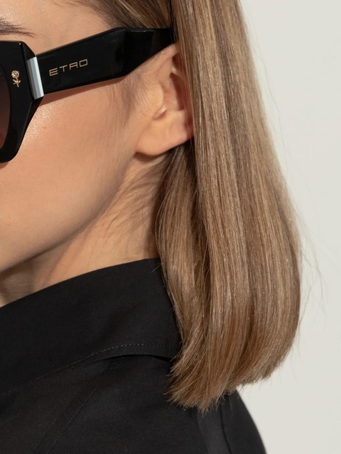 ETRO logo-print square sunglasses - Black - zdjęcie produktu nr 2